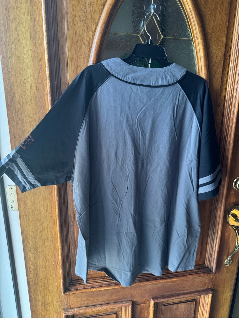 Men’s XL Harley-Davidson Gray & Black, Orange cotton Baseball Jersey - Picture 2 of 6